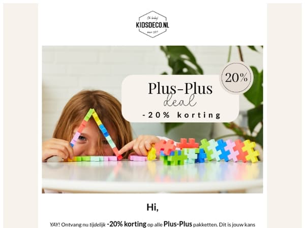 20% KORTING op PLUS-PLUS bouwspeelgoed! 😱