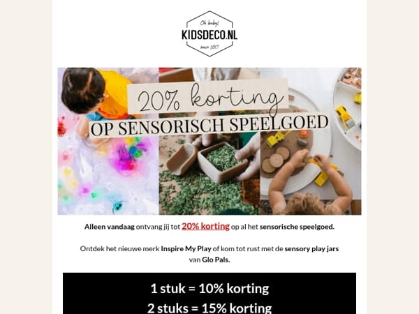 tot 20% KORTING op sensorisch speelgoed! 🔥