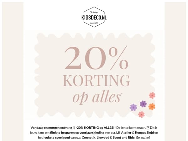 Psst.. 20% korting op ALLES! 😱