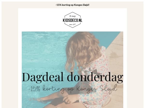 ALLEEN VANDAAG 15% extra korting op Konges Sløjd! 🎉