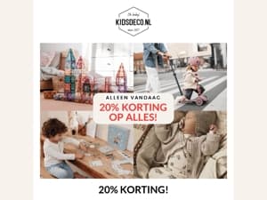 , 20% korting op ALLES! Go, go, go! 💥