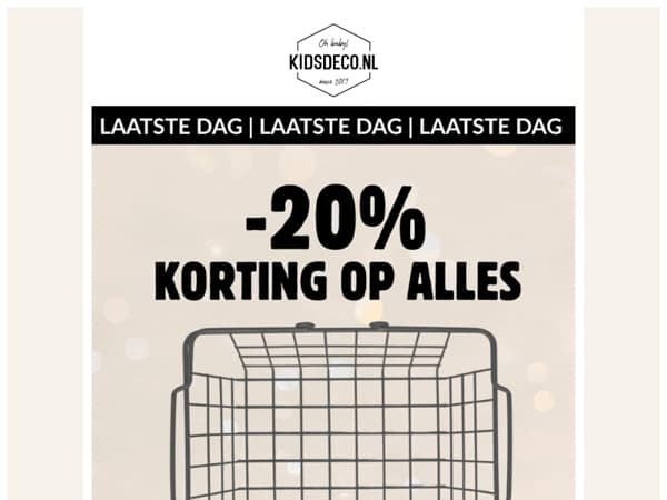 Laatste kans > 20% korting op ALLES! 😱