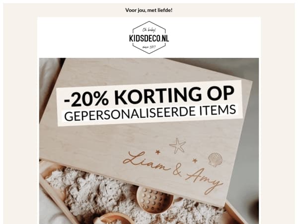 -20% korting op gepersonaliseerde items! 🤩