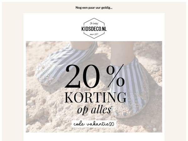 20% korting verloopt vanavond.. ⏰ Hurry up!