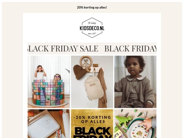 🛍️ Black Friday! NU 20% korting op alles, !