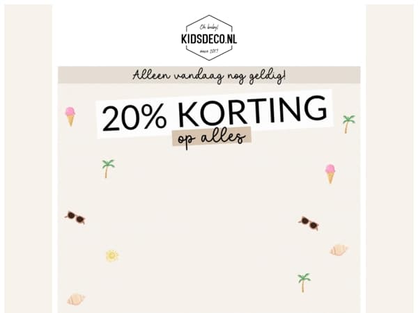 Laatste kans > 20% korting op ALLES! 😱