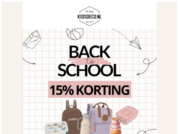 15% back to school korting voor jou! 😱