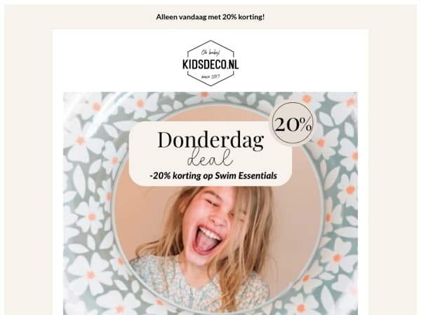 DAGDEAL DONDERDAG | 20% korting op Swim Essentials! 🤩