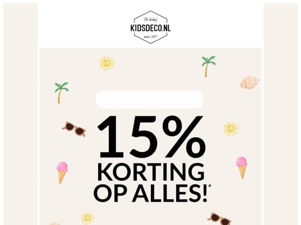 Psst.. 15% korting op ALLES! 😱