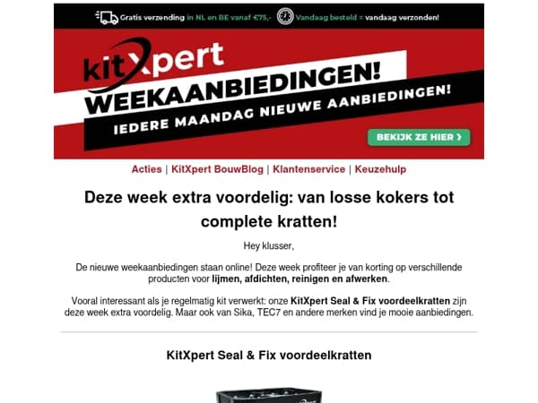 Nieuwe weekdeals: voordeelkratten, Sika, TEC7 en meer!