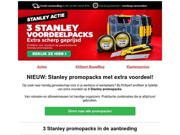 🔧 Stanley promopacks met korting + nieuwe producten!