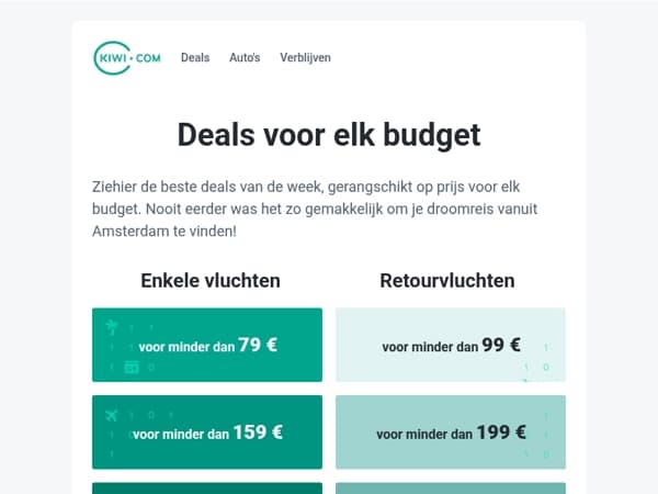 Waar kun je naartoe voor minder dan 79 €?