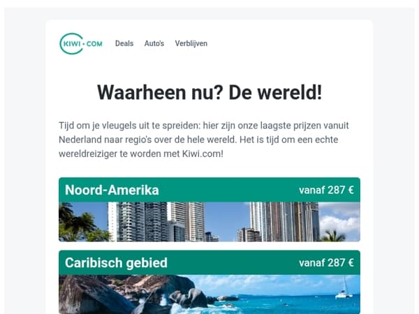 Reis verder voor minder! Vluchten vanuit Nederland naar plaatsen in Noord-Amerika beginnen op Kiwi.com al vanaf 287 €