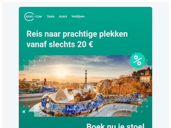 Vluchten voor 20 € zijn nu verkrijgbaar!