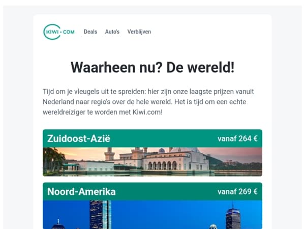 Reis verder voor minder! Vluchten vanuit Nederland naar plaatsen in Zuidoost-Azië beginnen op Kiwi.com al vanaf 264 €