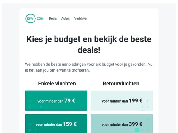 Voor minder dan 79 € vanuit Amsterdam? Die deals vind je bij ons!