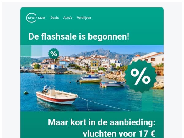 Maar kort in de aanbieding: vluchten voor 17 €