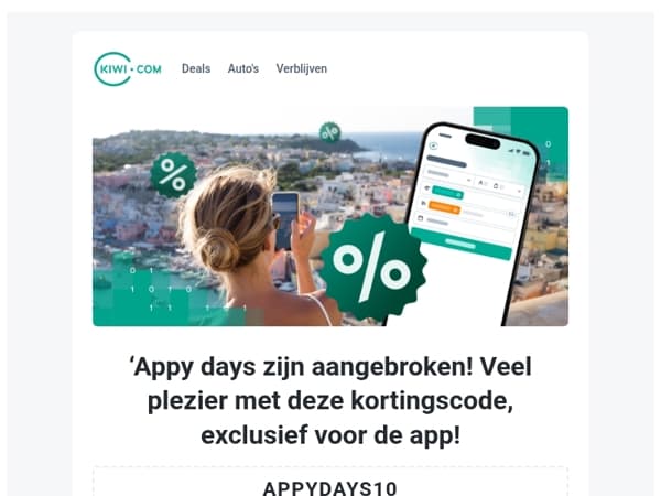 Hallo… ‘appy days zijn aangebroken! Alsjeblieft, 10 € korting!