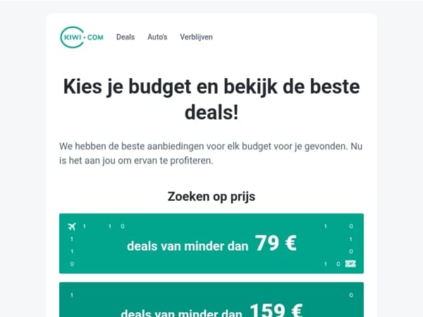Voor minder dan 79 € vanuit Amsterdam? Die deals vind je bij ons!