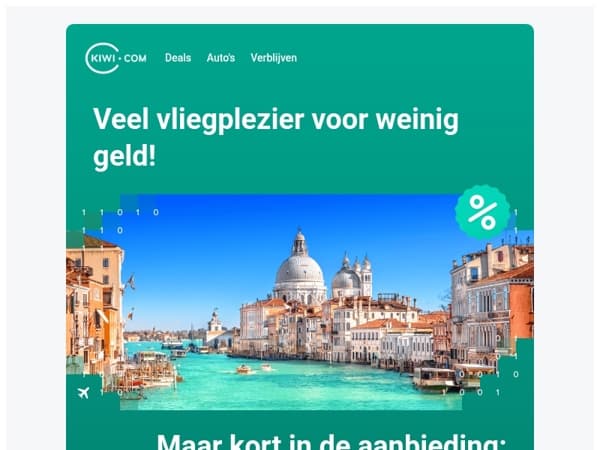 Vluchten voor 19 € vanuit Nederland in onze flashsale