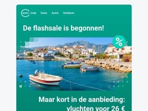 Maar kort in de aanbieding: vluchten voor 26 €