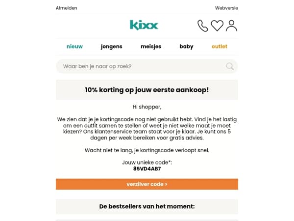 Vergeet je kortingscode niet! 🎁