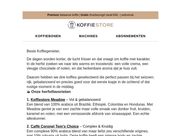 Warm de herfst in met onze meest volle en kruidige koffies ☕🍁