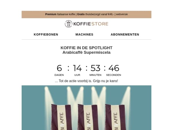 10 euro korting op 3kg Supermiscela koffiepakket