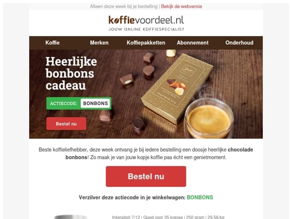 Lekker cadeautje: chocolade bonbons!