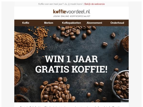 Hoe klinkt dit: 365 dagen gratis koffie van ons?