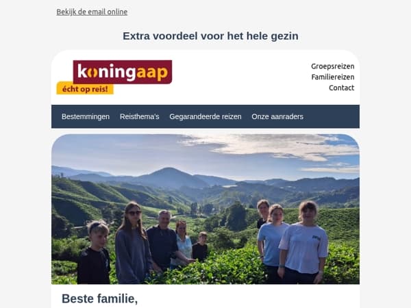 Nú € 100,- familiekorting p.p.