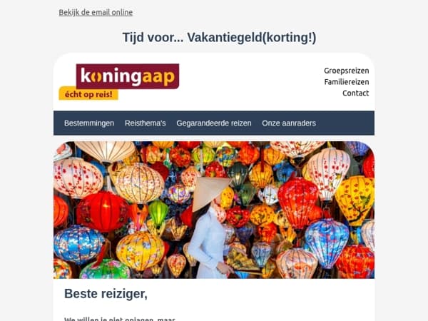 € 50,- korting op je zomervakantie!