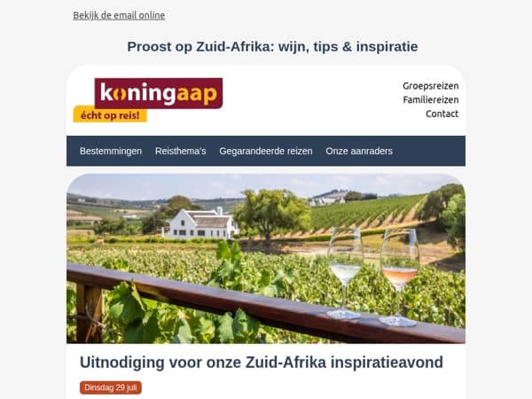 Zin in een avondje Zuid-Afrika?