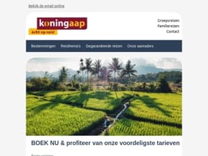 Boek je reis vóór 21 januari, want anders…