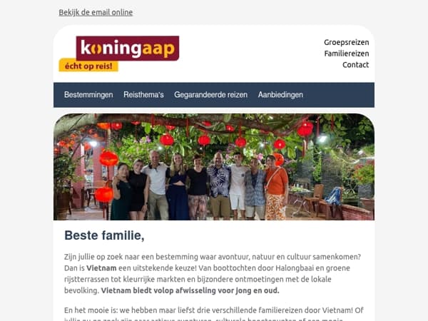 Een onvergetelijke familiereis door Vietnam wacht op jullie