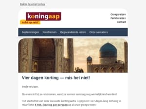 Reminder: ontvang € 100,- korting op alle groepsreizen vanaf vandaag!