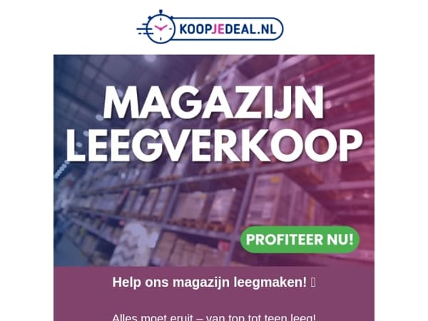 Help ons Magazijn Leegmaken❗