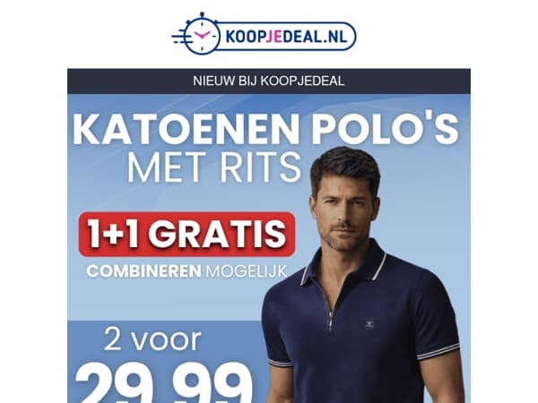 Nieuwe Katoenen Polo met Rits 👕