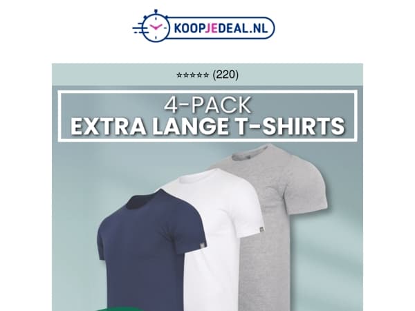 4 Katoenen T-Shirts Tijdelijk 32,99 👕