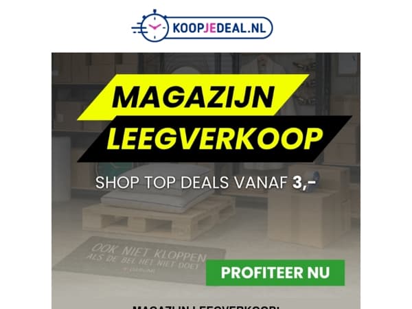 Magazijn Leegverkoop ⚠️ vanaf 3,-
