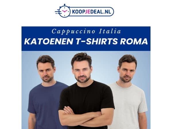 4 katoenen T-shirts voor 24,99 💥