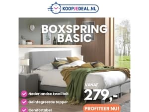 Bespaar 90% op een boxspring!