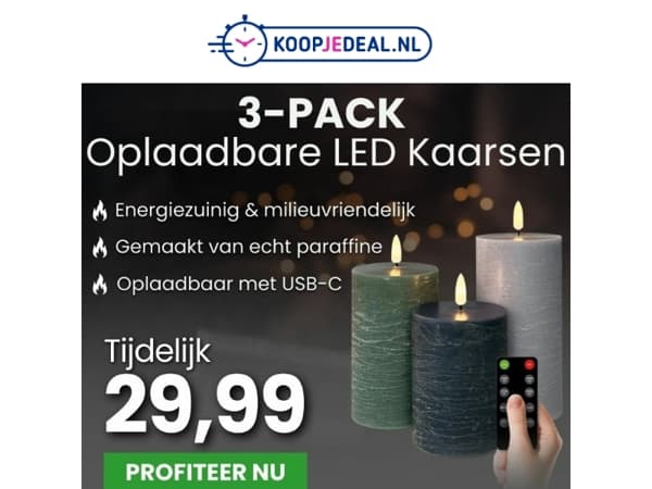 3 Stijlvolle LED kaarsen voor 29,99 🕯️