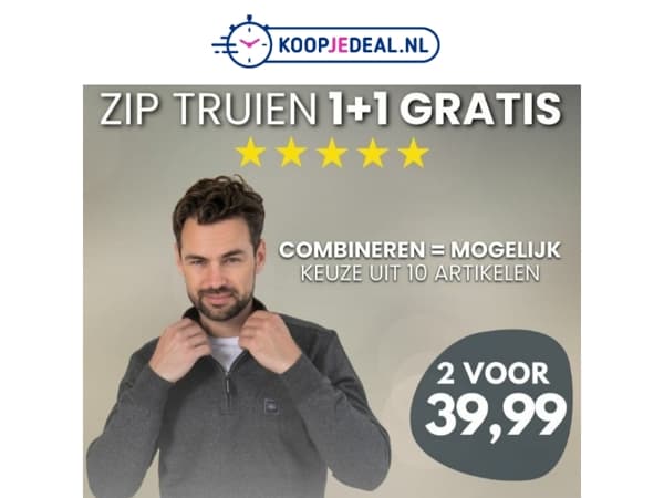 2 Zip Truien voor 39,99 😱 Mis het niet!