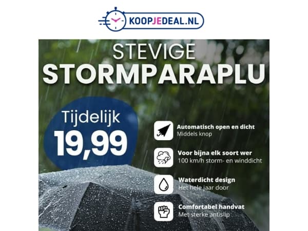 Stevige Stormparaplu met Extra Korting☔