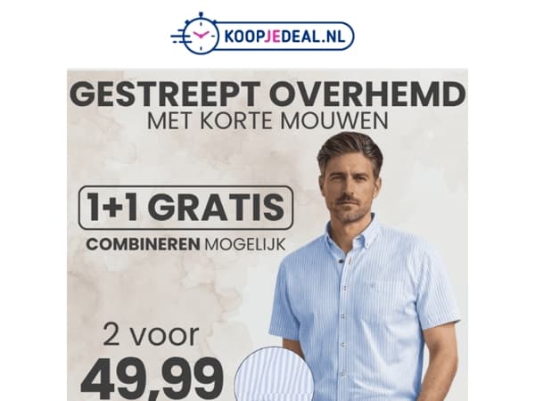 Gestreept Overhemd Korte Mouw 👔