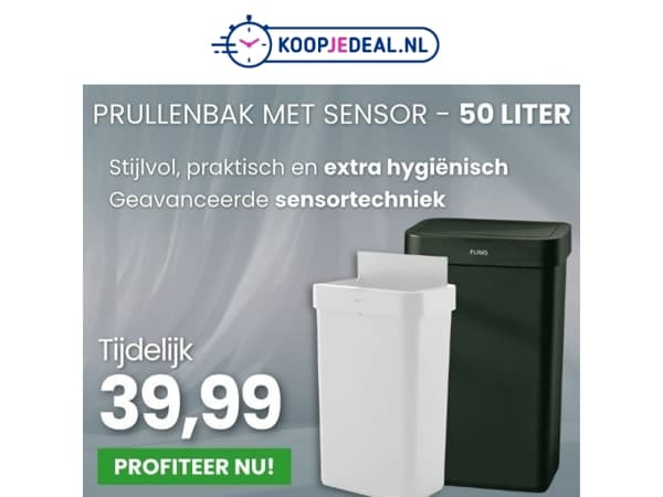 Prullenbak 50 Liter tijdelijk 39,99 🗑️