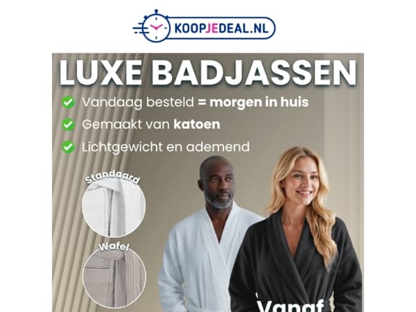 Luxe Katoenen Badjassen nu 24,99 🛁