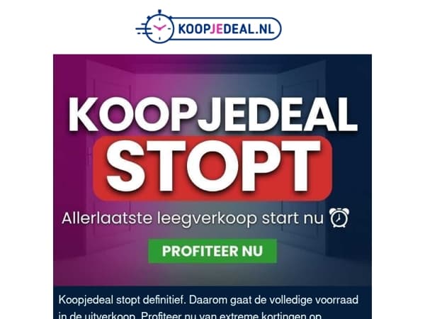 RE: Koopjedeal Stopt Definitief