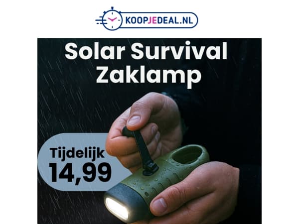 Nieuw: Solar Survival Zaklamp 🔦